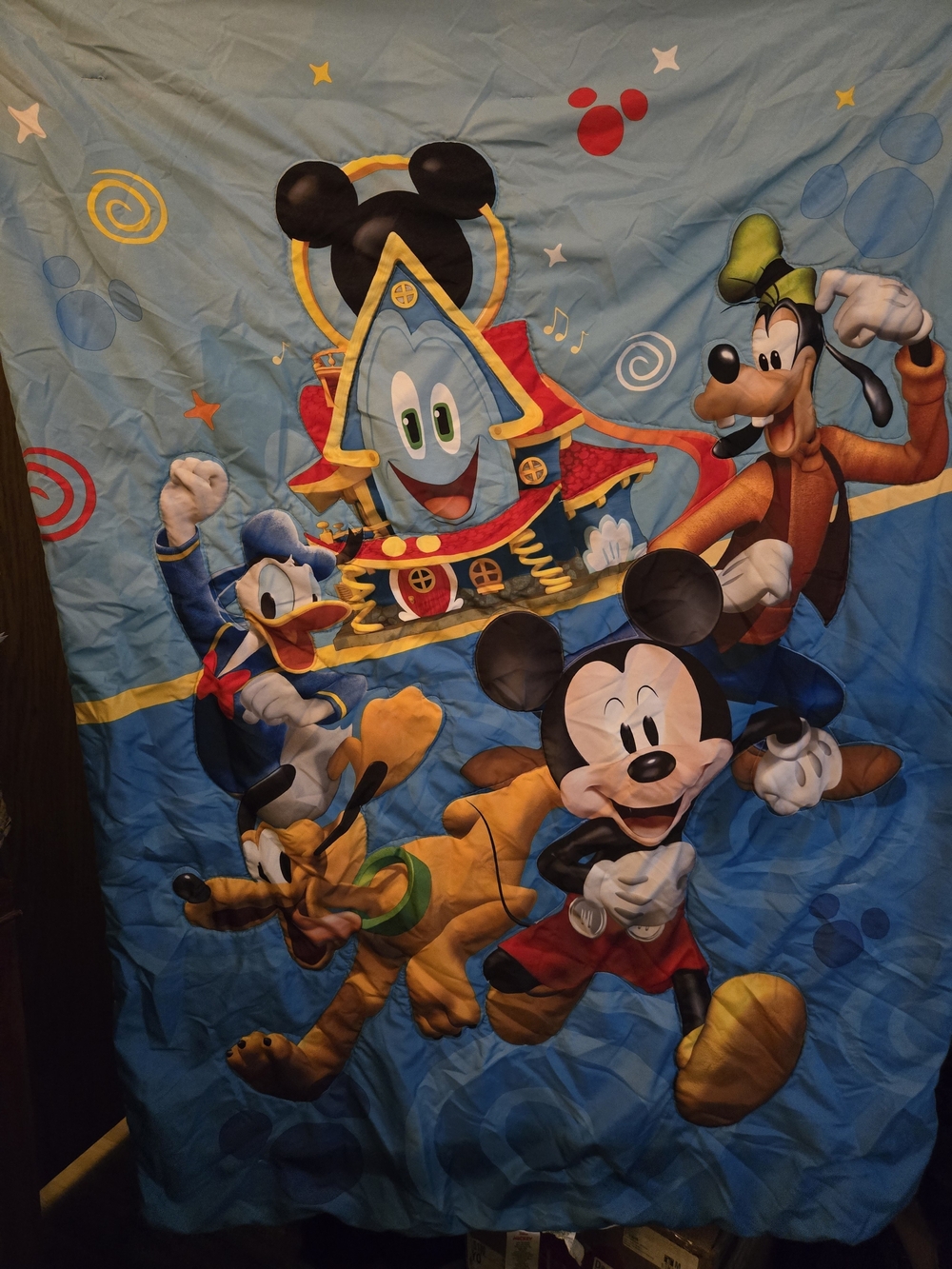 Disney Blue Mickey & Friends Toddler Comforter with Pluto, Donald & Goofy
